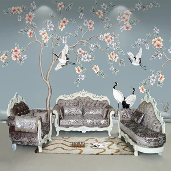 

Custom 3D Wallpaper Classical Flower And Bird Art Mural Wall Paper Living Room TV Sofa Home Decor Papel De Parede 3D Sala Fresco