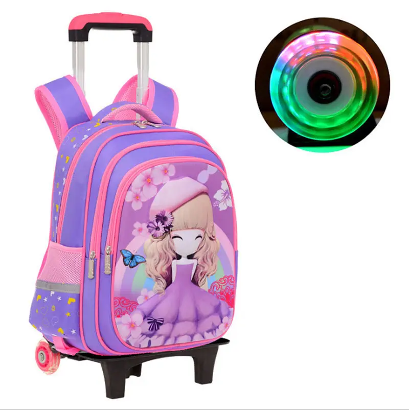 Рюкзак последние съемные детские школьные сумки с 2/6 колесами лестницы для