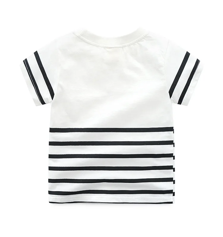 Летняя новая стильная детская одежда с короткими рукавами детская футболка для мальчиков полосатые топы в Корейском стиле для маленьких детей