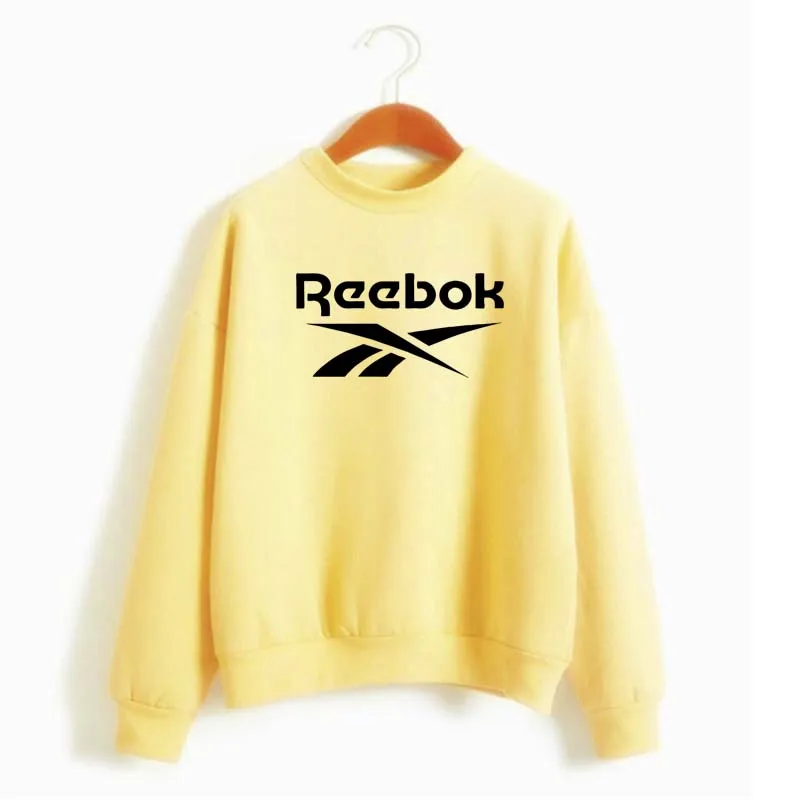 Новинка 2020 осенняя Женская толстовка бренда REEBOK свитшот с надписью длинным рукавом пуловер для