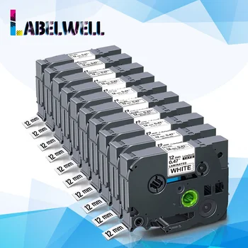 

Labelwell 10PK 12mm tze 231 Compatible for Brother P-touch printer tze tzpe tze-231 tze231 Tz-231 printer ribbon Black on White
