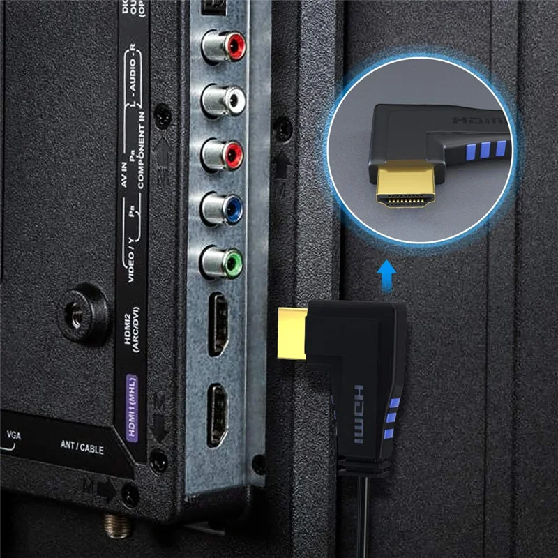 USB-C к HDMI 4 K, type-C(совместим с Thunderbolt 3) к HDMI под прямым углом с кабелем 270 градусов, совместим с MacBook Pro /2