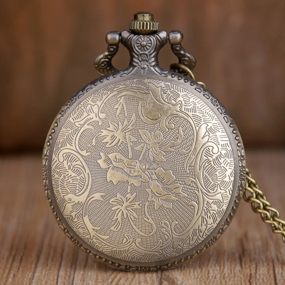 Винтажные бронзовые кварцевые карманные часы Аналоговые в виде кулона ожерелье лучший подарок для мужчин женщин часы Дети TD2036