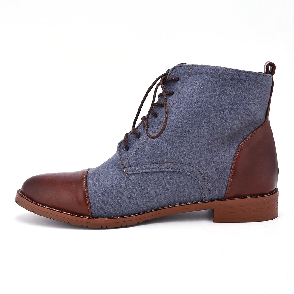 

Men Mixed Color British Style Boots Low Heel Ankle Martin Boots Round Toe Winter Basic Warm Booties For Man Fashion Shoes D20
