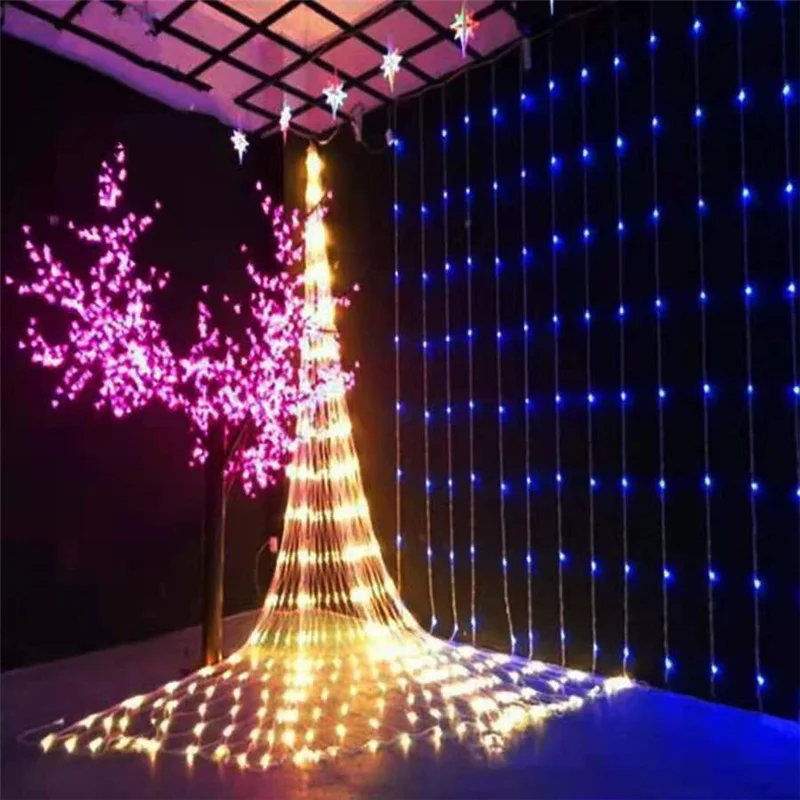 LED 3X2/3X3M Waterfall Curtain Icicle String Lights Meteor Shower Garland Fairy Lights for Christmas Wedding Party Garden Decor