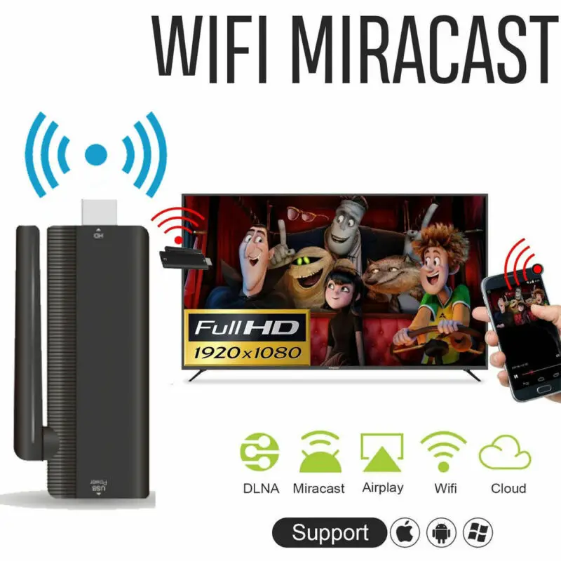 Diconna B4 1080P беспроводной HDMI электронный ключ 2,4 ГГц DLNA Miracast wifi с антенной wifi Дисплей HDMI tv медиаключ беспроводной приемник