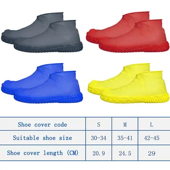 

Economical 1 Pair Silicone Waterproof Shoe Cover durable Outdoor Rainproof Hiking Skid-proof Shoe Covers home accessories