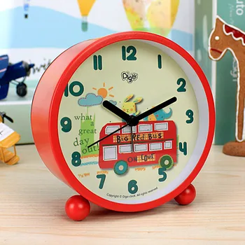

Red Creative Alarm Clock Desk Cute Modern Kitchen Silent Small Alarm Clock Bedside Bedroom Cartoon Relojes Desk Decor BH50AC