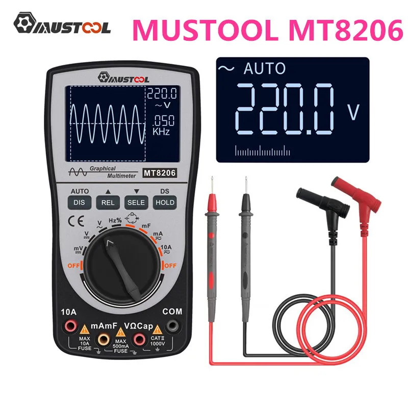Цифровой Интеллектуальный Ручной осциллограф MUSTOOL MT8205 MT8206 MDS8207 MT108T MT110 2 в 1