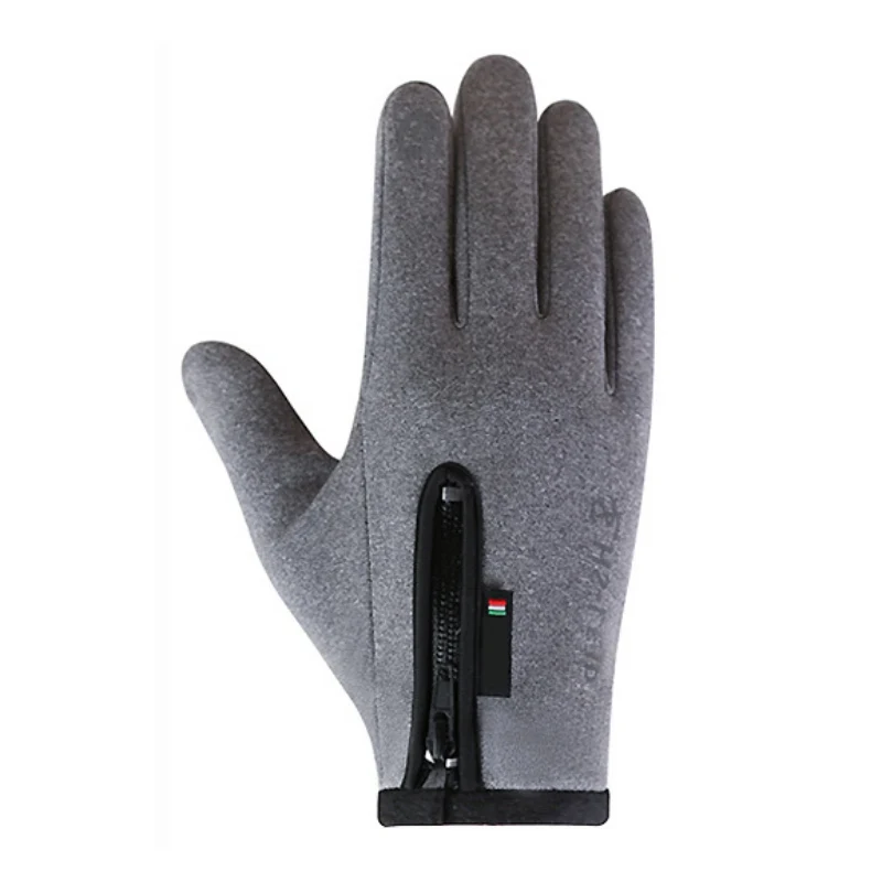Мотоциклетные Перчатки, лыжные перчатки для велоспорта, зимние теплые спортивные перчатки, перчатки на молнии с сенсорным экраном, теплые флисовые перчатки на полный палец