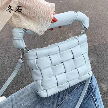

Weave Flap Bags Square Crossbody bag 2020 New High quality PU Leather Women's Designer Handbag Travel Shoulder Messenger Bag