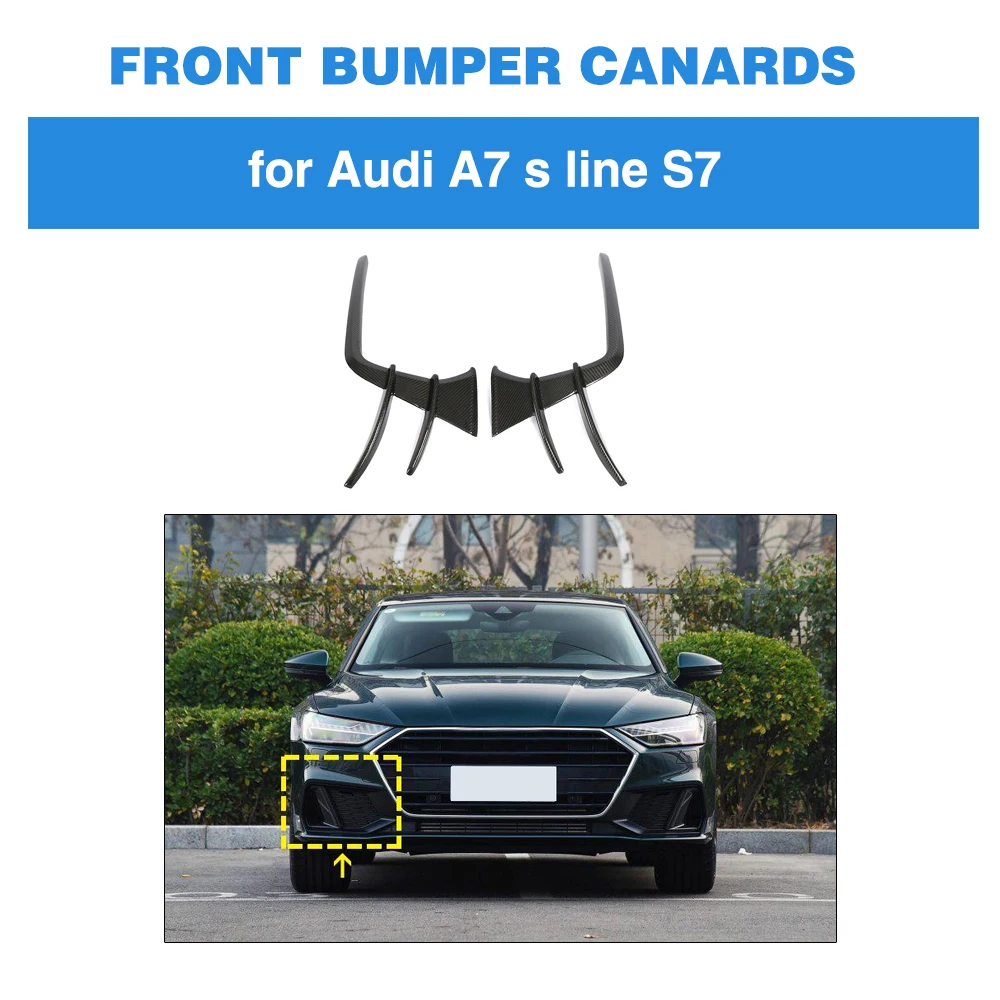 Special Price Voorbumper Canards Voor Audi A7 Sline S7 2019 2020 Voorbumper Decoratie Koolstofvezel