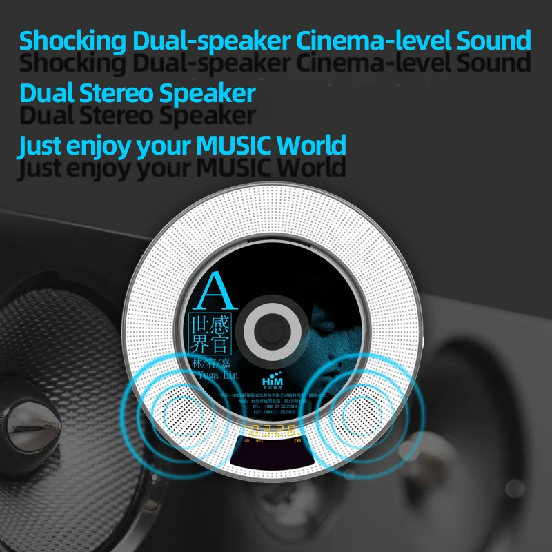 Leitor de cd Boombox com Capa de Poeira Bluetooth Parede Montável Controle Remoto Casa Música 2 Built-in Estéreo Alta Fidelidade Soundcore Alto-falantes - Image 5