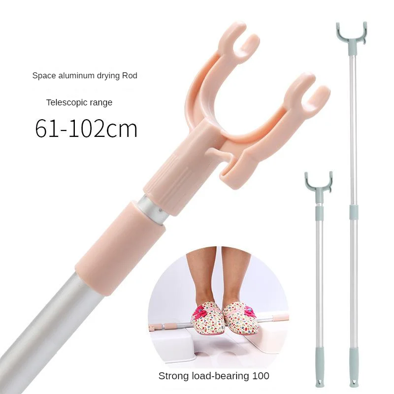 

2019 New Style liang yi cha Aluminium Alloy Telescopic Fork Balcony Clothesline Brace with Hook