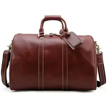 Простой дизайн Crazy Horse кожаная багажная сумка Мужская большая Вместительная дорожная сумка женская винтажная дорожная сумка для ноутбука Мужская Дорожная сумка