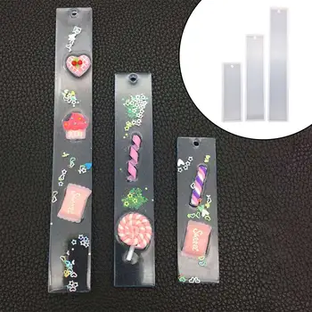 

3pcs Easy Clean Bookmark Mold Set DIY Craft Non Toxic With Hole Durable Universal Heat Cold Resistant Soft Silicone Flexible
