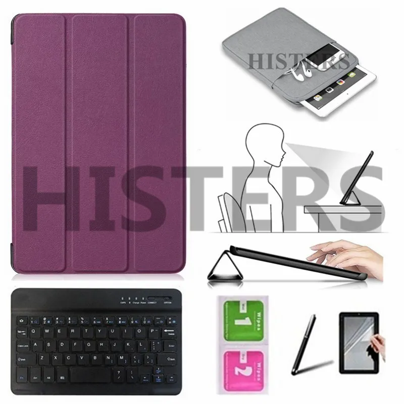 Аксессуары для iPad Mini 4 5 A2133 A2124 A2125 A2126 A1538 A1550 чехол+ Bluetooth клавиатура+ чехол+ пленка+ стилус+ салфетки - Цвет: BBK7-PR