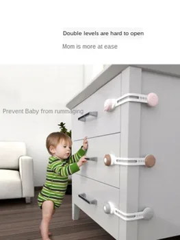 

Drawer Lock Child Lock-out Feature Cabinet Door Lock Refrigerator Lock Baby Protection Open Toilet Lock 3PCs/Lot