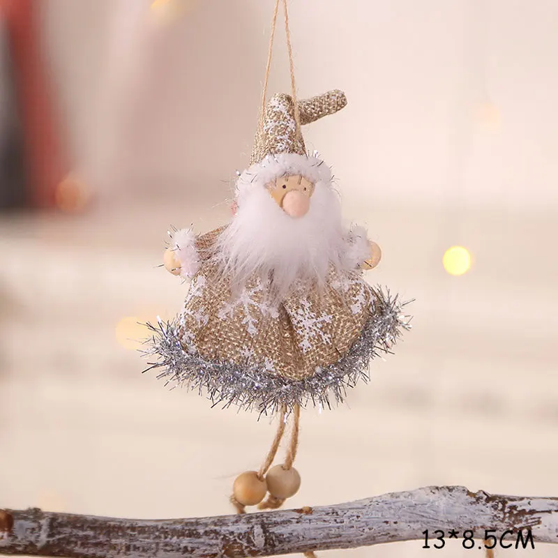 Год последний Рождественский Ангел-девочка куклы орнамент с рождественской елкой Noel Deco Рождественское украшение для дома Navidad детский подарок - Цвет: Snowflake santa 1
