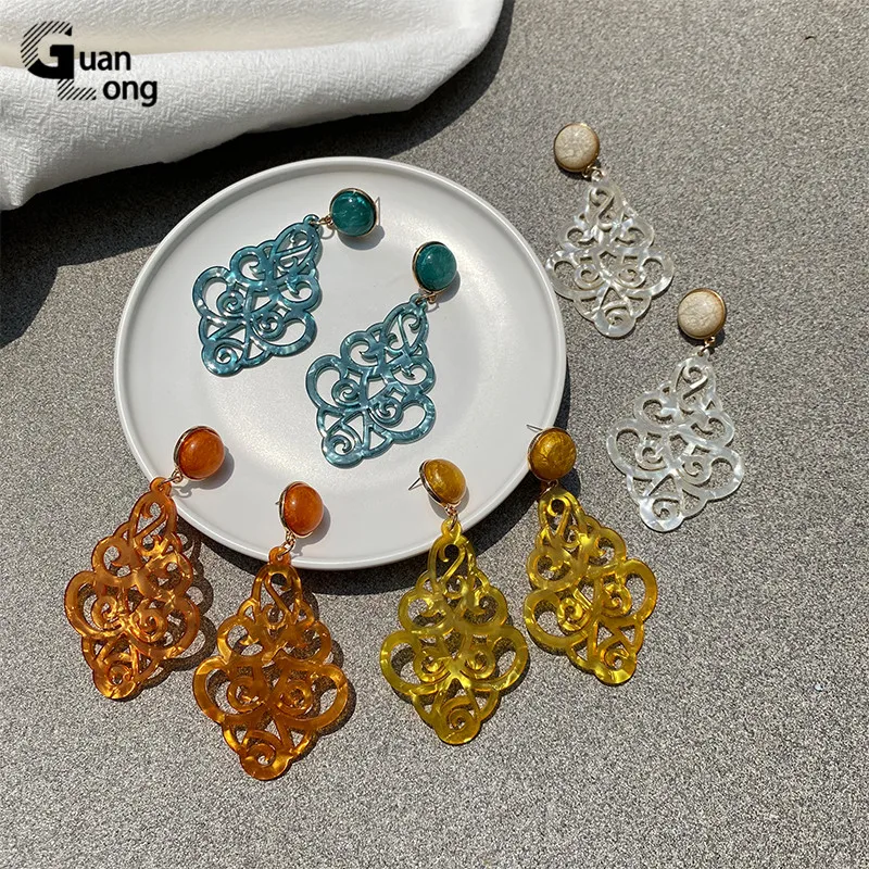 Aretes Largos Girlssory Aretes De Flor Vintage Punk, Aretes De