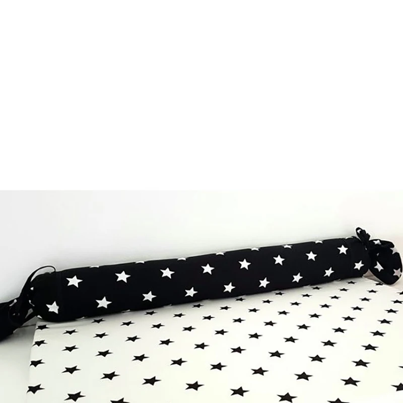 Newborn Baby Bed Bumpers Crib Safety Protection Pad Infant Cot Crib Bedding Cushion Star Print Grey White Black