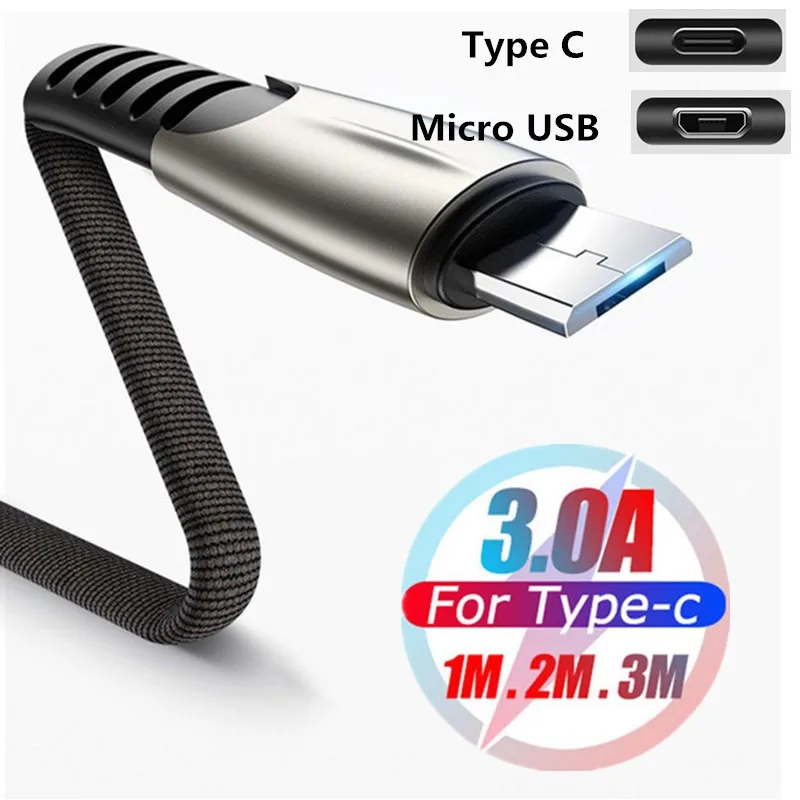 Зарядный кабель Micro USB Type-C для Meizu M10 M8 M5 M6 M3 NOTE 8 9 C9 Pro 6 7 M5C M5S M6T M3S 15 16XS 16th провод |