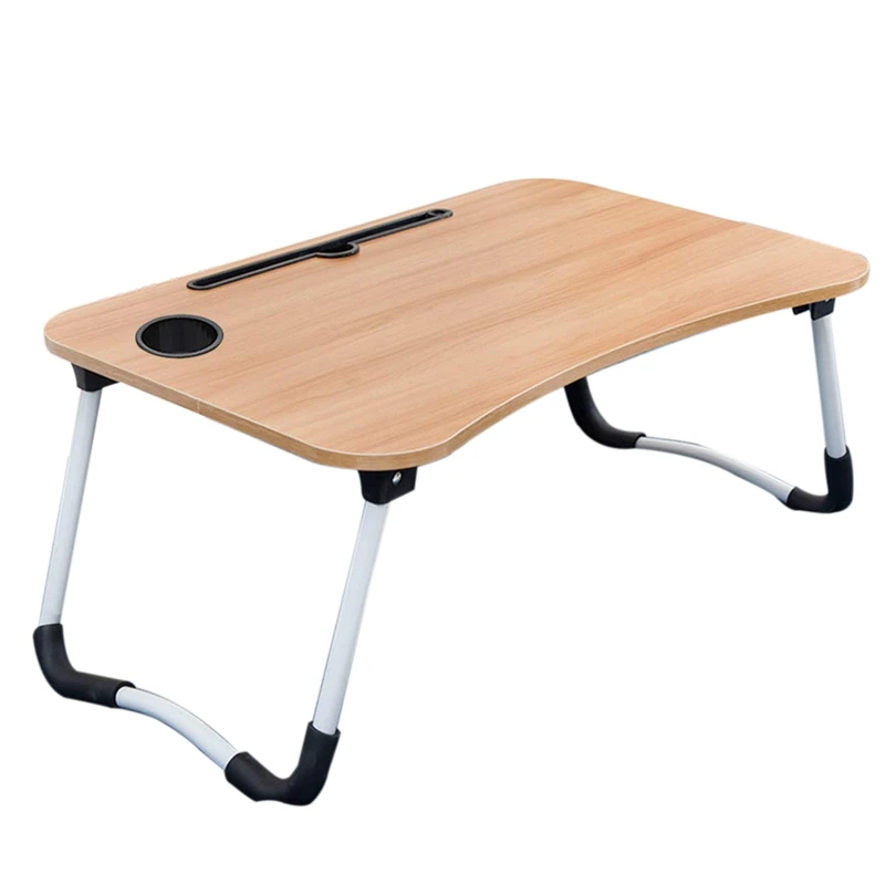 

Foldable Laptop Table Portable Laptop Bed Tray Table Breakfast Serving Bed Tray with Tablet Slots & Cup Holder