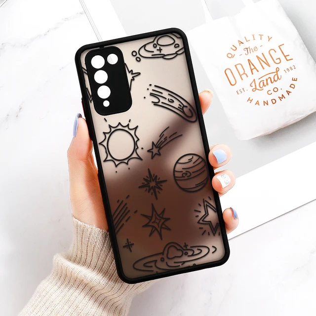 Case For Huawei P30 Pro Case P50 P40 Lite Hard Fundas Honor 8X 9A 20 10X 30 Lite Nova 5T Cartoon Astronaut Cover Lens Protection OA55