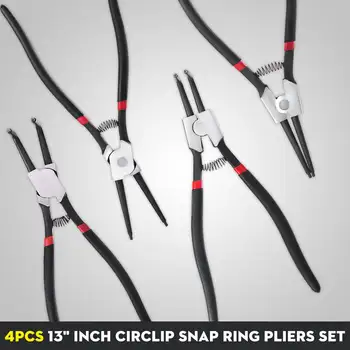 

4 Pcs/Set 13 Inch Portable Internal External Pliers Retaining Clips Multifunctional Snap Ring Circlip Pliers Set For Hand Tool