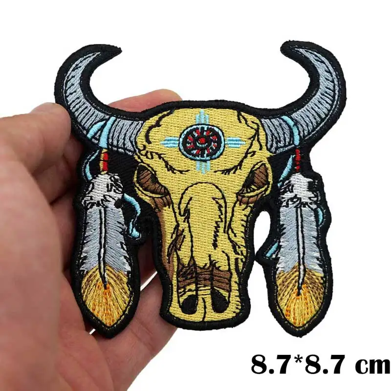 Нашивка С Вышивкой Angle bull швейная этикетка панковские байкерские нашивки