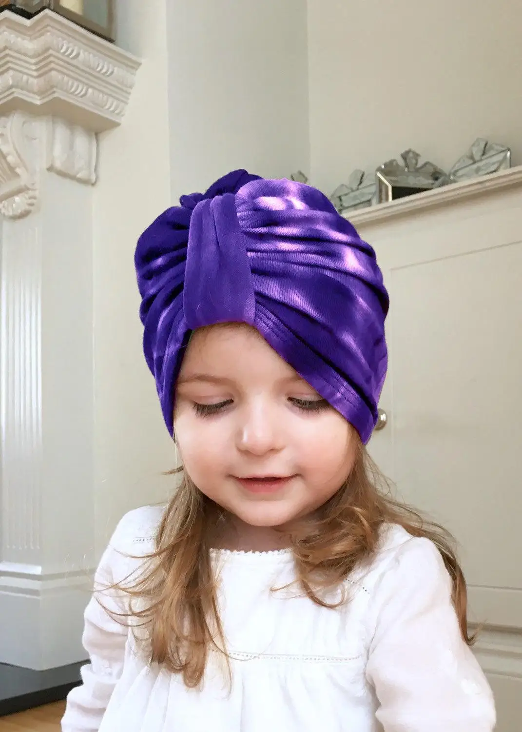 

Children's Cotton Pullover Hat Baby Autumn And Winter Tie Dyeing Knitted Fabric Folds Indian Cap Hair Accessories