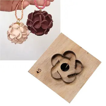 

Leather Hydrangea Pendant Template Wooden Punching Die Cutting Mould Art Crafts