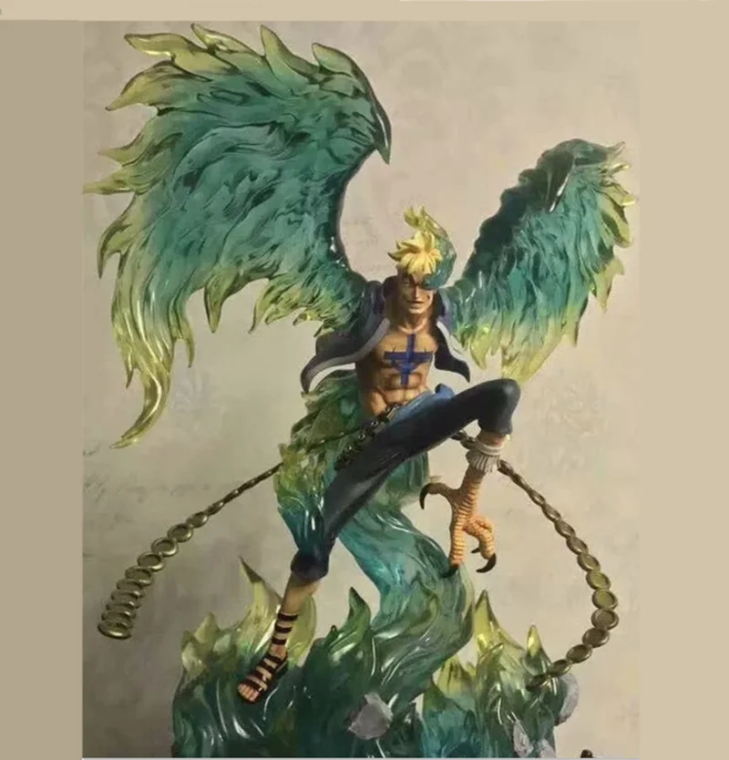 

40cm Large One Piece Figure Phoenix Marco Dark Green Beautiful Spread wings Action Anime figure toy birthday gift collection