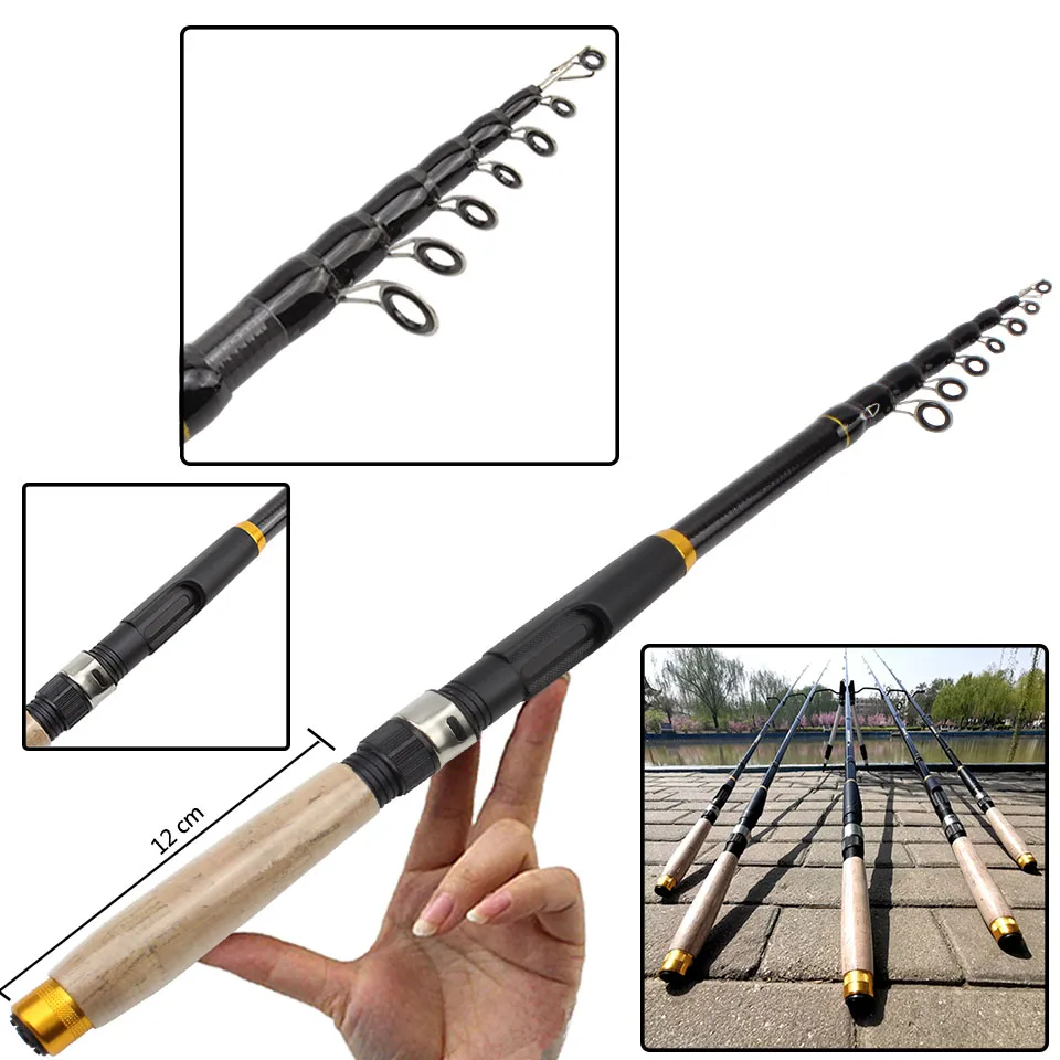18m36mMultifunctiontelescopicfishingrodCorkhandleCarbonFiber