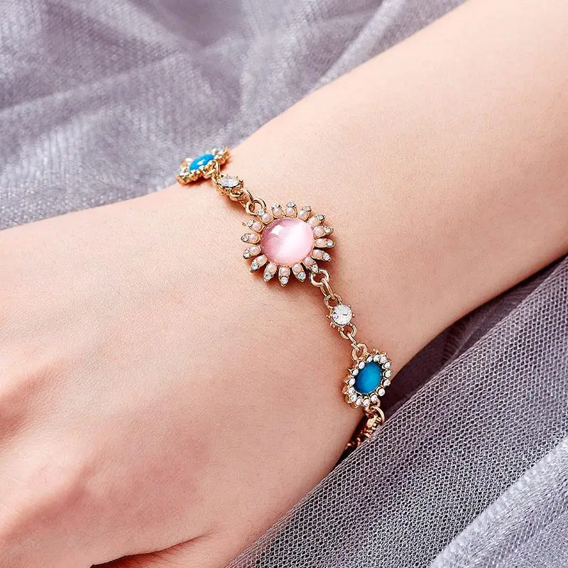 MISANANRYNE 5 цветов красивый браслет для женщин Разноцветные Австрийские кристаллы Мода Сердце браслет-цепочка - Окраска металла: S05280
