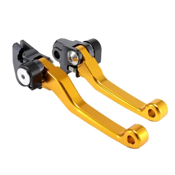 

2Pcs Motorcycle Brake Lever Handle CNC Motorcycle Clutch Brake Lever Handle Gold for Honda XR250 XR400 CRM250R