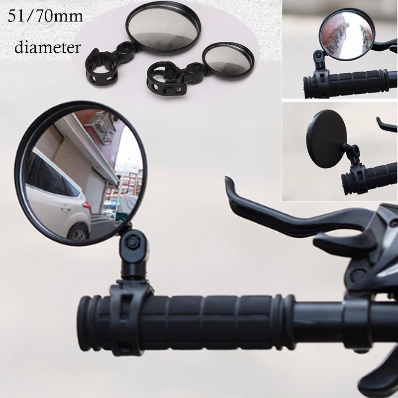 1PC Round Bicycle Rearview Handlebar Mirrors Mountain Bike Cycling Rear View Mirror Wide Angle Convex Mirror Bicycle Accessory