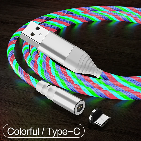 POPSTAND Быстрый Магнитный кабель 3A Quick Charge Micro USB зарядное устройство type C для IPhone XS X 8 7 6 Магнитный шнур для мобильного телефона - Цвет: For Type-C colorful