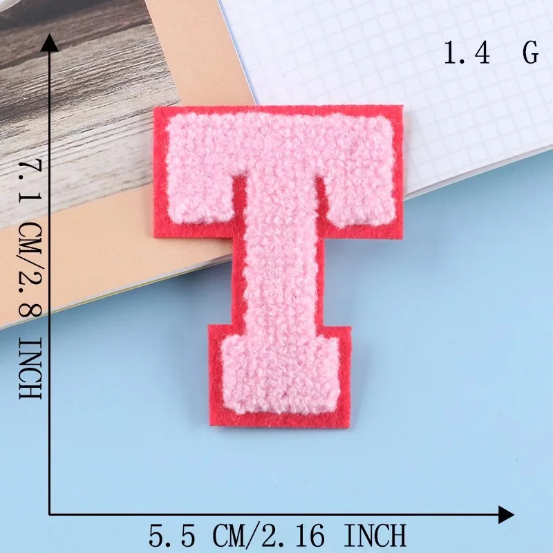 2022 New 3D Colorful A-Z 26 Letters Chenille Embroidered Patches IRON on Alphabet Letters Embroidery Applique Sewing diy 