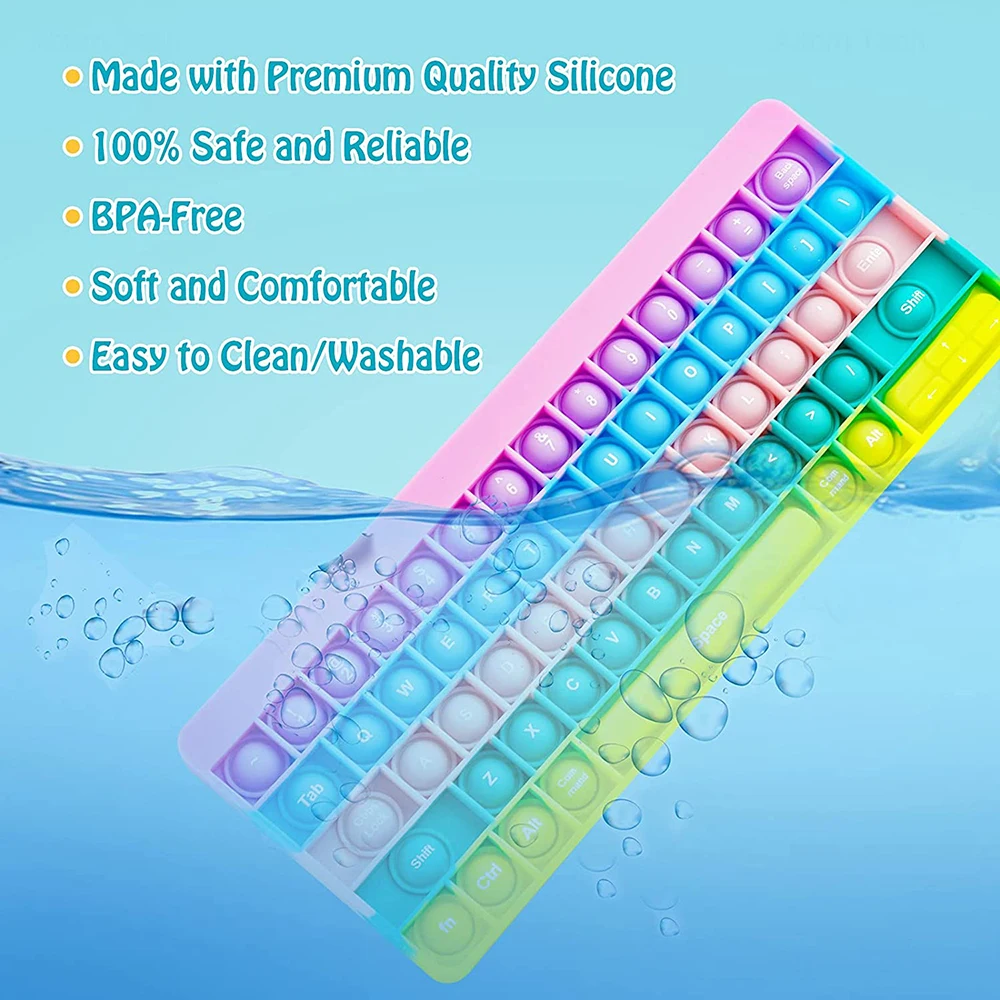Rainbow Keyboard Pop Fidget Toys Push Bubble Soft Squishy Stress Relief Toy  For Children Adult Antistress Kids Toys Game Gifts - Squeeze Toys -  AliExpress