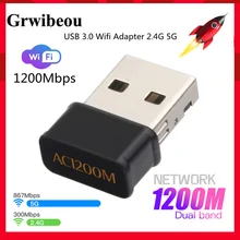 

GRWIBEOU 1200Mbps USB 3.0 Wifi Adapter 2.4G 5G Wifi USB 3.0 Wifi Ethernet Network Card Dual Band Wireless Wifi Dongle Receiver