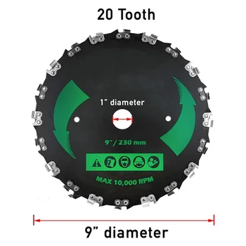 

Lawn Mower Saw Blade Cutter Replacement Carbide Blade 10000 RPM 9 Inches 20 Teeth, Used For Lawn Mower Circular