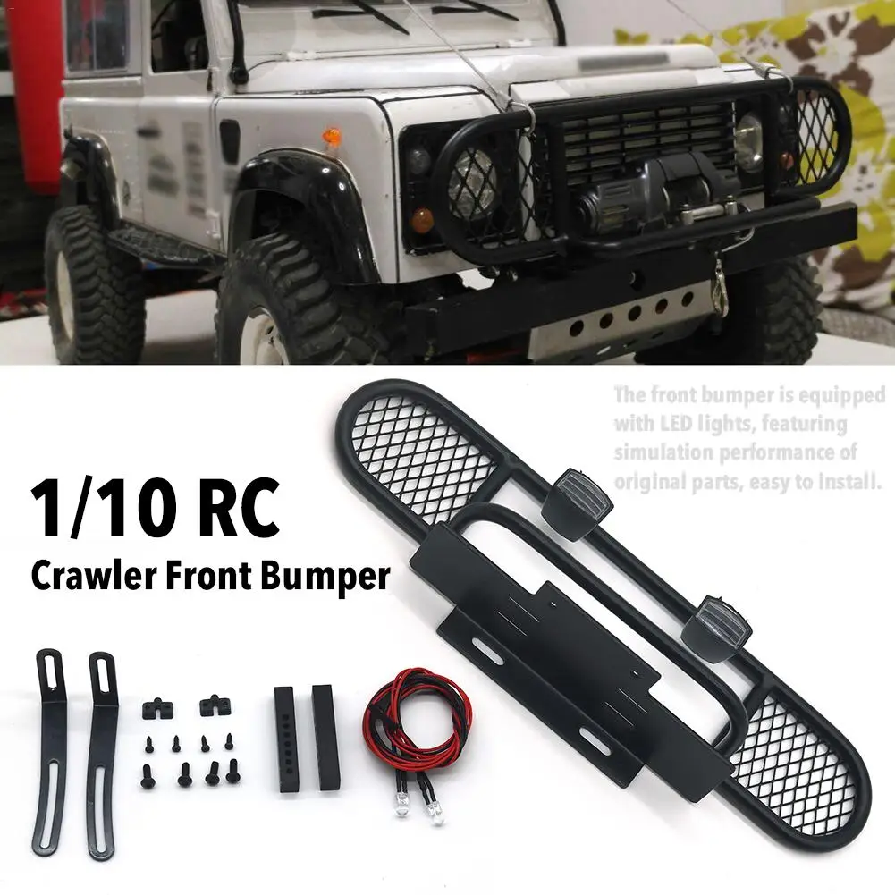 RC Car Front Bumper Anti-collision Climbing Metal Bumpers For Camel Cup Tournament With Light TRX4 D90 D110 1/10 | Игрушки и хобби