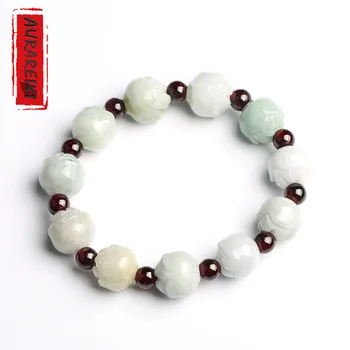 

Natural Burmese Jade Carved Rose Bead Bracelet Popular Jade Jewelry Emerald Bracelet Women Sending Love To Family