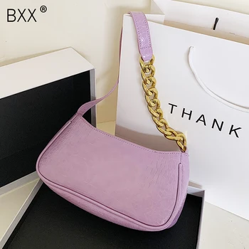 

[BXX] Stone Pattern PU Leather Shoulder Bags For Women 2020 Solid Color Lady Handbags and Purses Female Clutch Travel HM414