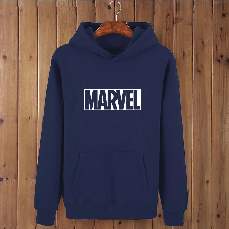 navy blue-W Осенняя и зимняя брендовая спортивная рубашка для девушек высокого качества с надписью MARVEL, модная Женская толстовка с капюшоном - Цвет: navy blue-W