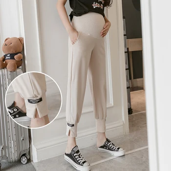 

New Spring Summer Maternity Sport Pants Elastic Waist Belly Casual Trousers Clothes for Pregnant Women Pregnancy Pants