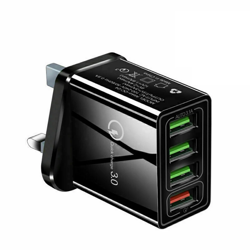 4USB QC3.0 быстрое зарядное устройство многопортовый Стандартный Мульти-USB зарядное устройство для мобильного телефона зарядное устройство для путешествий usb-хаб умное зарядное устройство