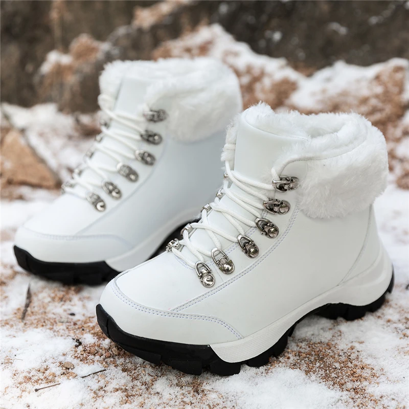 

Women Boots snow couple High plush Boots Ankle suede fur winter Boots soft flock boots Smooth botas mujer