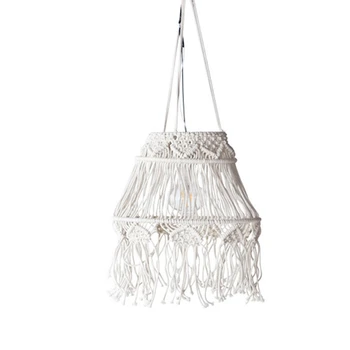 

Bohemian Hand Woven Lampshade,Ceiling Chandelier Lampshade,Wedding Home Decor with Tassel Decoration Lampshade